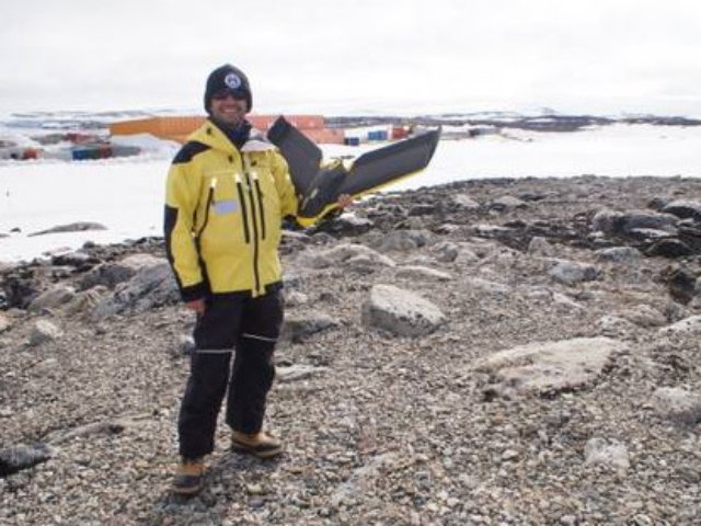 Environmental scientist and drone pilot James Rennie at Casey Station. Picture: Australian Antarctic Division.
