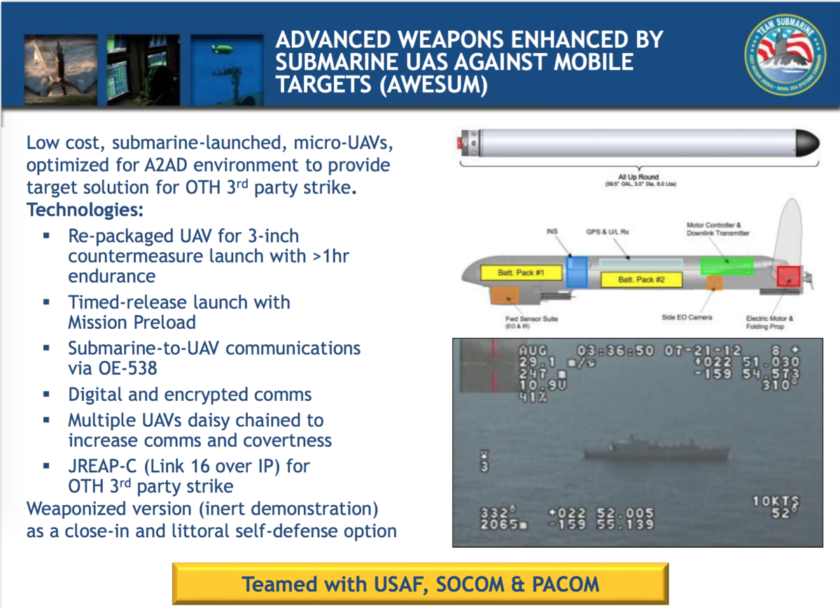 2013 PEO Subs Slide on AWESUM Program. NAVSEA Image (click to enlarge)