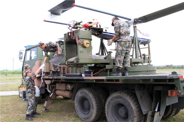 Soldiers assemble an unmanned aerial vehicle (UAV) carrying communication relay system during a training exercise.