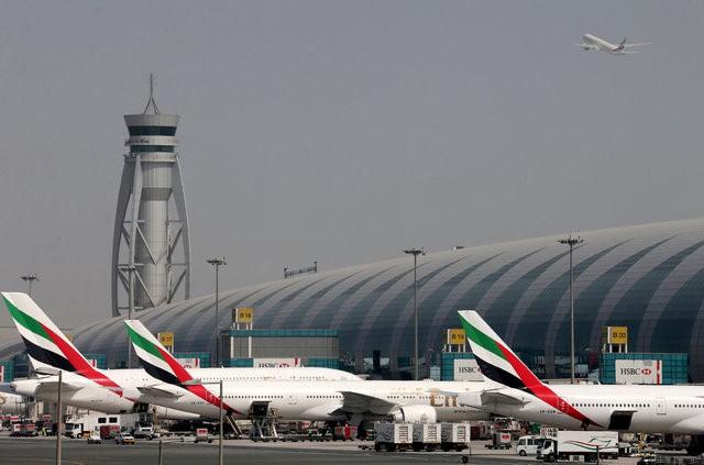 Emirates Airlines aircrafts are seen at Dubai International Airport