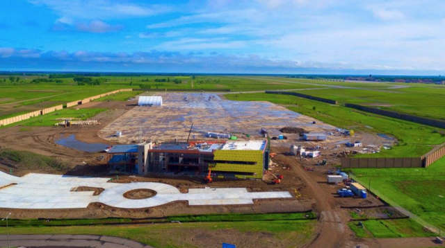 Drone's eye view from front gate