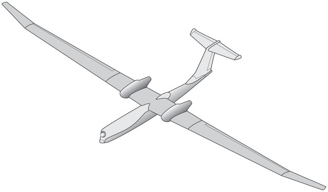 A mockup of Japan's unmanned ballistic-missile detector aircraft design. Japanese Defense Ministry