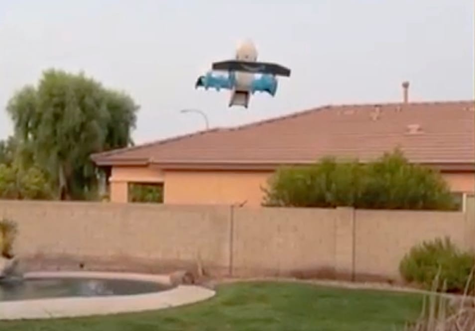 Amazon Drone Delivers Package into Arizona Pool