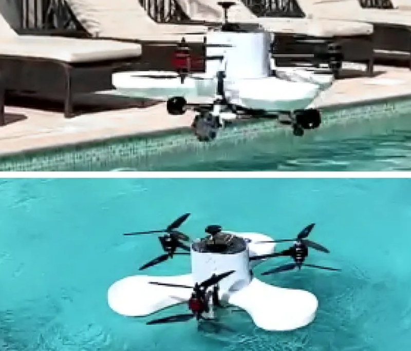 Research Drone Can Fly, Float and Roll