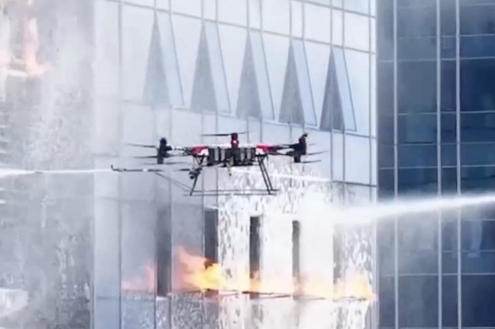 Chinese Drones Battle Skyscraper Fires