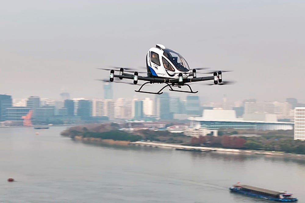 EHang’s EH216-S Pilotless eVTOL Completes Debut Flight in Downtown Shanghai