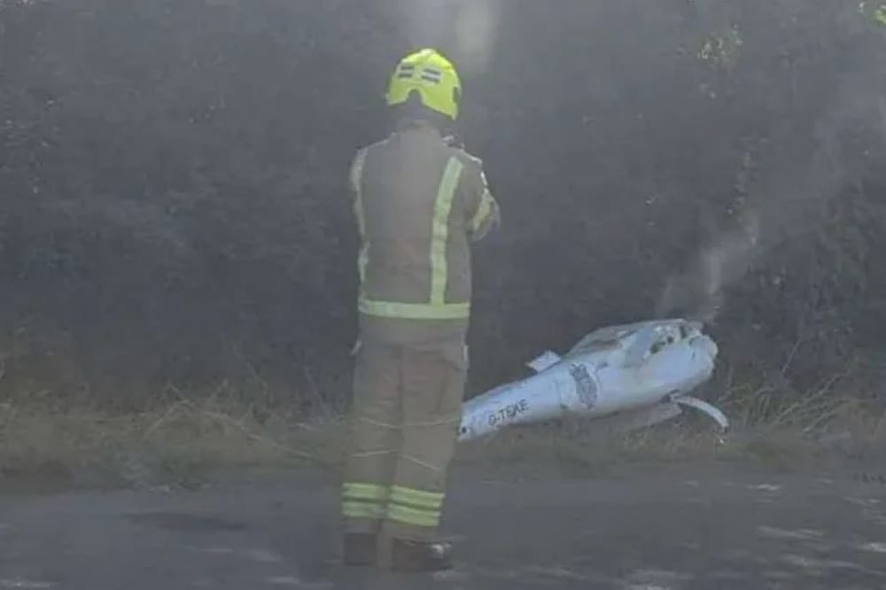 UK Border Surveillance Drone Found Burning on Motorway Roadside