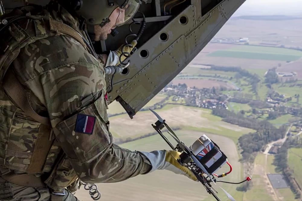 UK RAF Tests Launch of FPV Drones from Helicopters
