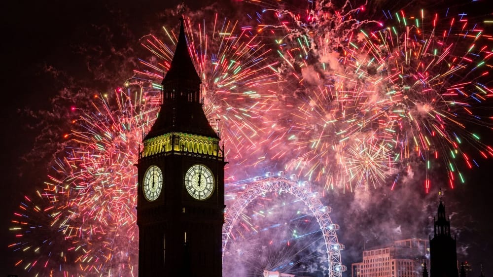 London's New Year Drones & Fireworks Display