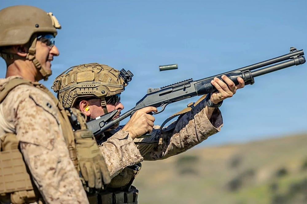 US Marines Train with M1014 Shotgun as Counter-Drone Solution Against Small Aerial Threats.