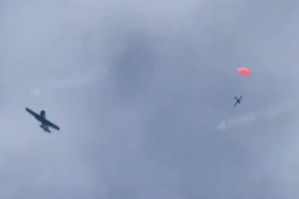 Ukrainian Yak-52 Equipped with Machine Gun Shoots Down Russian UAV