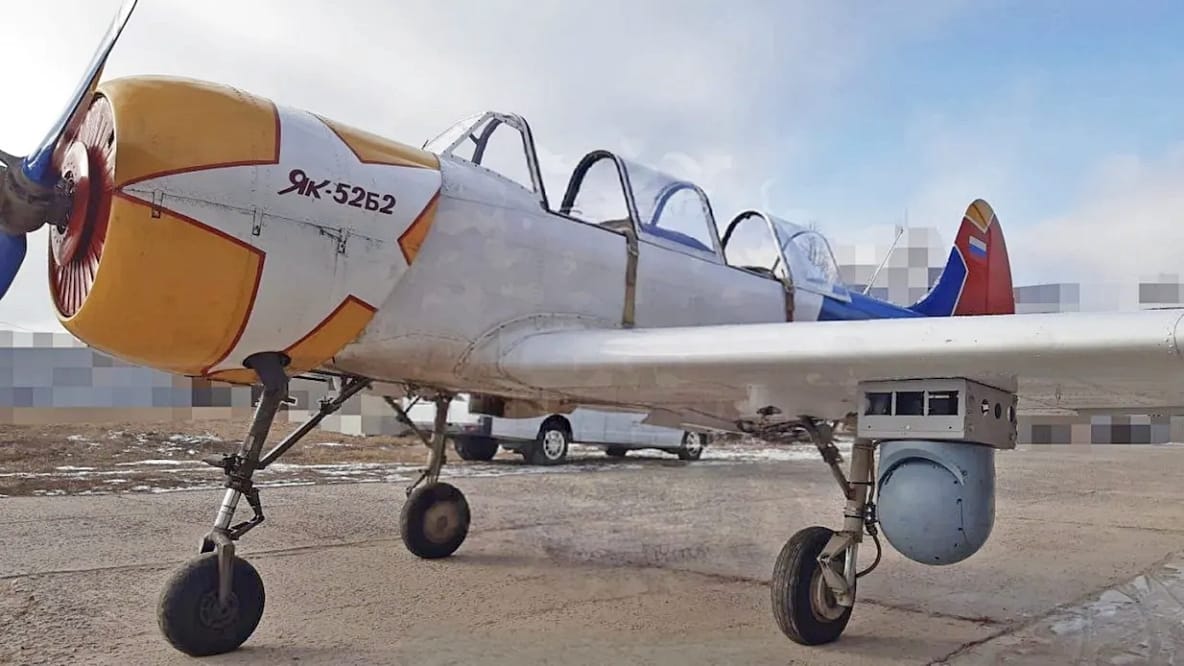 Russia Tests Shotgun-Armed Yak-52 Trainer Aircraft to Down Ukrainian Drones