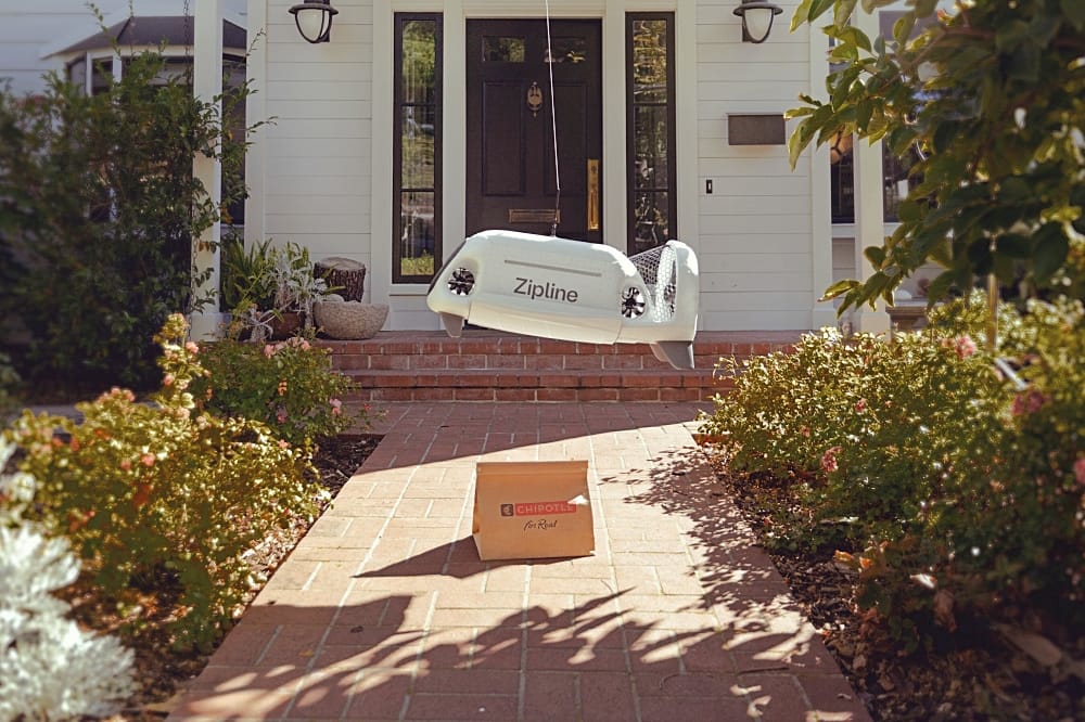ZIPOTLE - Chipotle  Partners with Zipline for Aerial Delivery