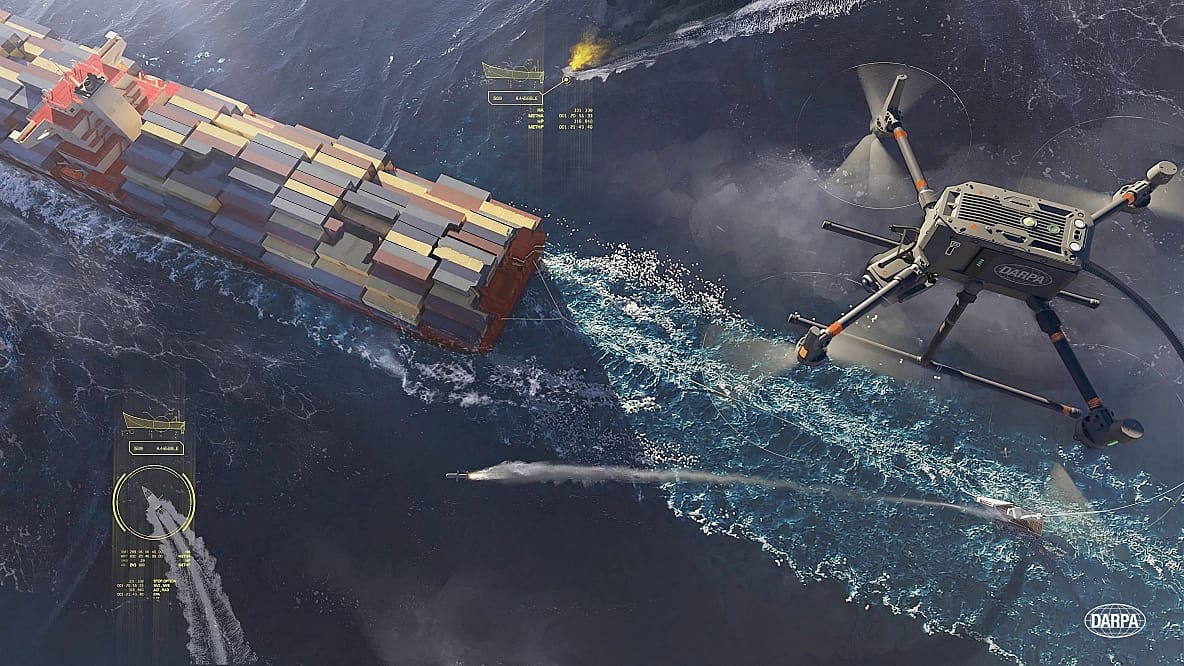 Towed Defence Platform to Protect Commercial Shipping from Drone Attacks