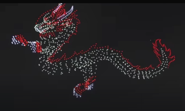 1,500 Drones Create Flying Dragon at Chinese Festival