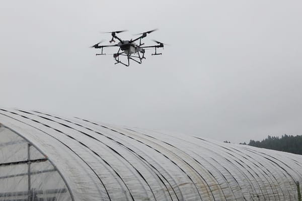 Japanese Agricultural Federation Tests Spraying Shading Material by Drone