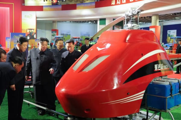 Kim Jong Un Inspects Agricultural Drones at Farm Machine Expo