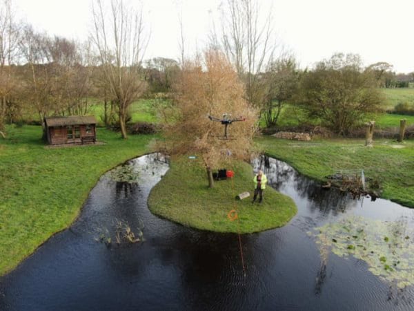 Aerial Drone-Dipping Sensors for Hydrographic Surveys