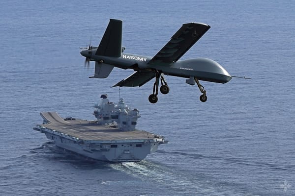 First Take Off for Mojave UAV  from a UK Royal Navy Aircraft Carrier